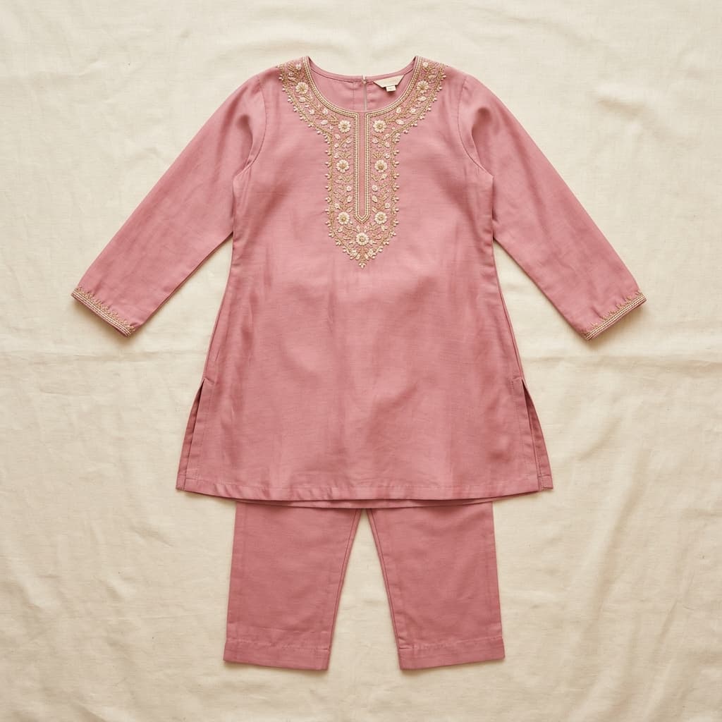 Rose Embroidered Kurta Set